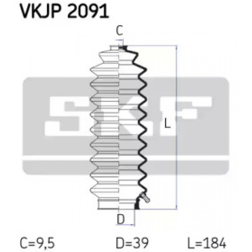VKJP 2091 SKF - Пильовик привідного валу
